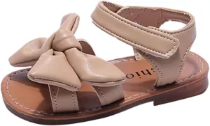 Fashion Spring Summer Toe Solid Color Bowknot Children Casual Shoes Kids Hiking Shoes
