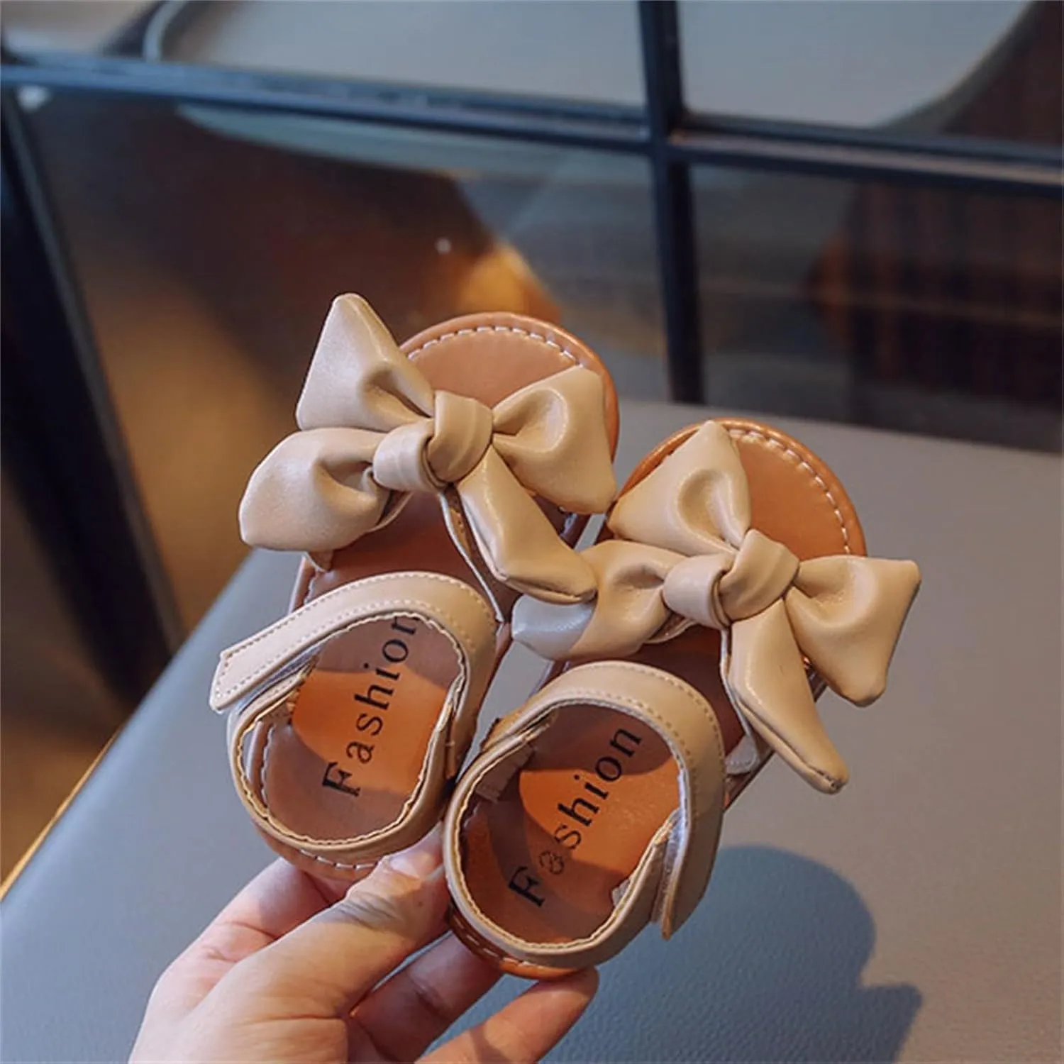 Fashion Spring Summer Toe Solid Color Bowknot Children Casual Shoes Kids Hiking Shoes