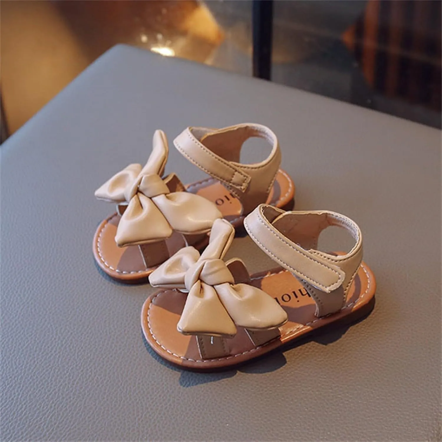 Fashion Spring Summer Toe Solid Color Bowknot Children Casual Shoes Kids Hiking Shoes