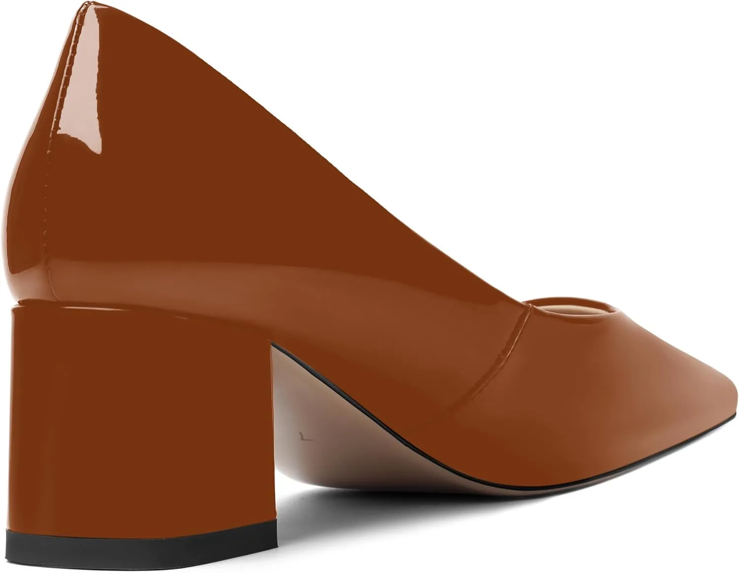 FOGEENA Womens Fashion Comfortable Square Toe Slip On Patent Leather Evening Chunky Low Heel Pumps Dress Shoes 2.2 Inch