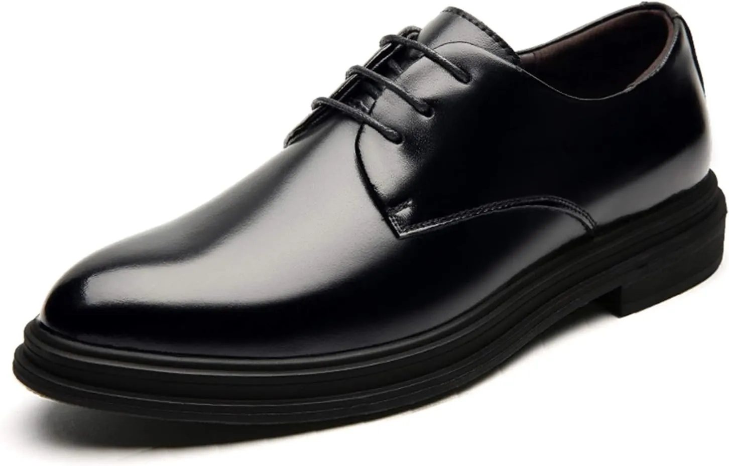 Formal Shoes Dress Oxford for Men Lace Up Derby Shoes Round Toe Vegan Leather Resistant Non Slip Low Top Block Heel Wedding