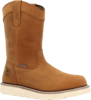 Georgia Boot Core 37 10" Waterproof Pull On Wedge Boot, Brown, Size 8.5(M)