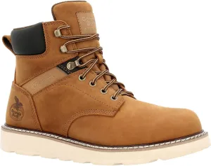 Georgia Boot Core 37 6" Waterproof Wedge Work Boot, Brown, Size 8(M)