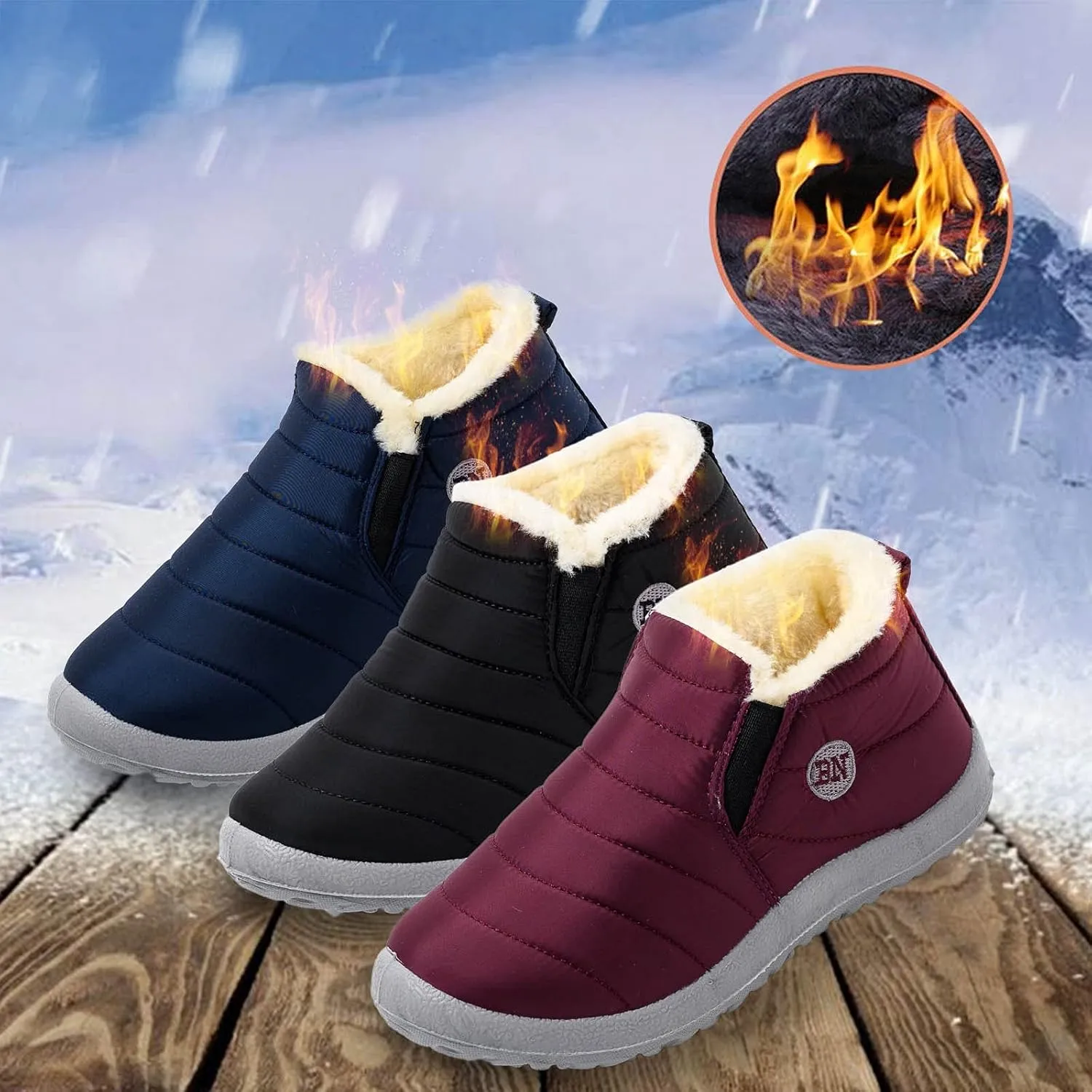 Gibobby Booties for Women Low Heel V-Cut Flat Ankle Boots Comfort Combat Boots Fall Winter Booties Shoes