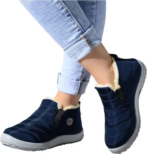 Gibobby Booties for Women Low Heel V-Cut Flat Ankle Boots Comfort Combat Boots Fall Winter Booties Shoes