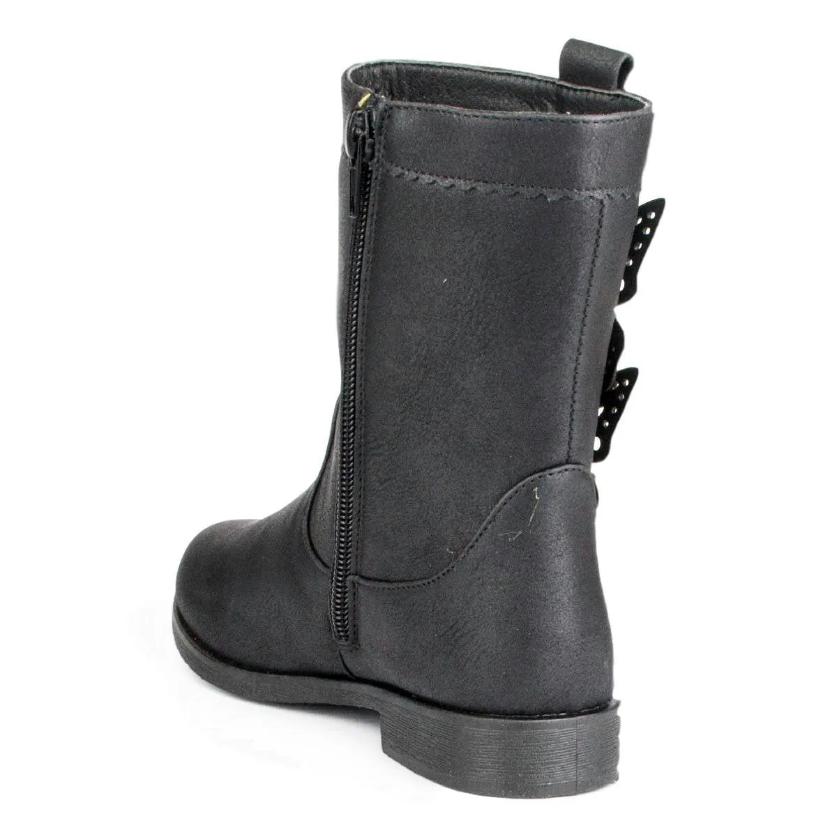 Girls Black Zip Up Boot