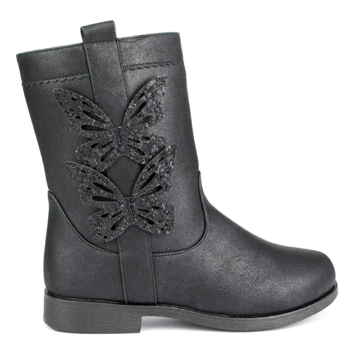 Girls Black Zip Up Boot