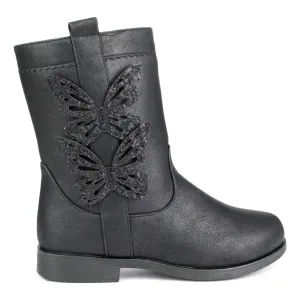 Girls Black Zip Up Boot