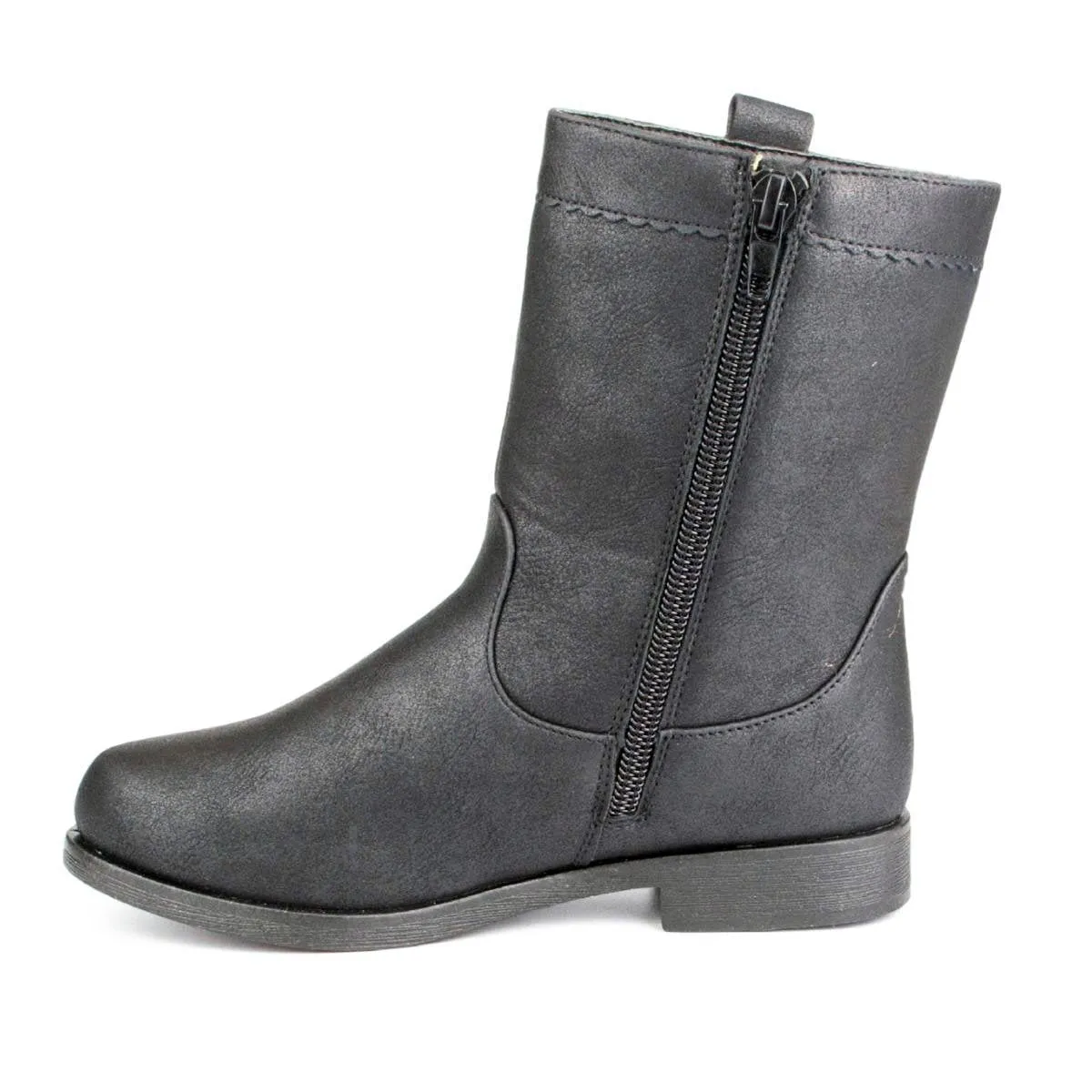 Girls Black Zip Up Boot