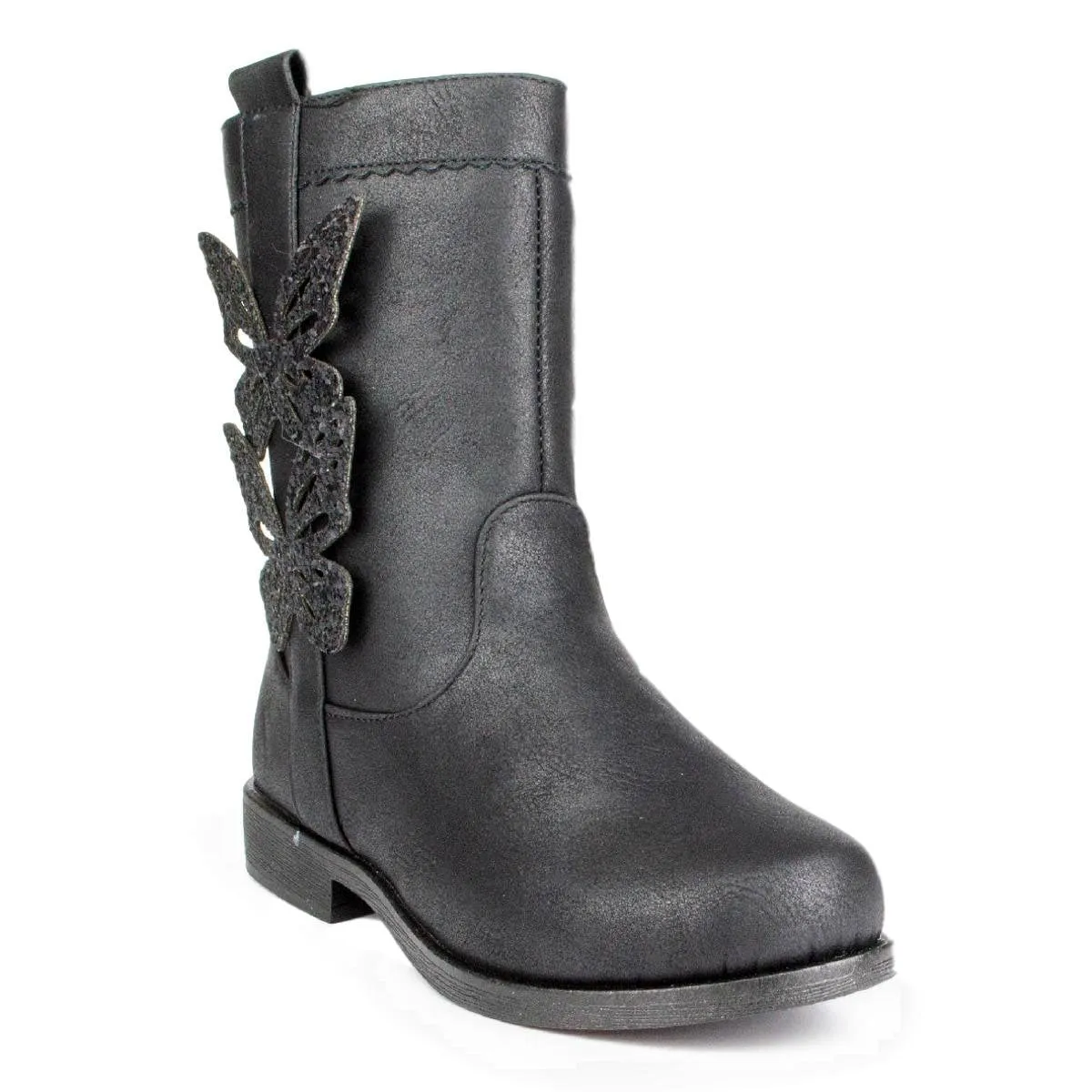 Girls Black Zip Up Boot