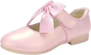 Girls Mary Jane Dress Shoes Bows Flower Toddler Wedding Church Shoes Low Heels Toddler Little Kids Pump Shoes