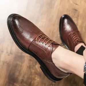 Groom Lace Up Evening Dress Shoes Heels Men's Loafer Wedding Boyfriend Shoes