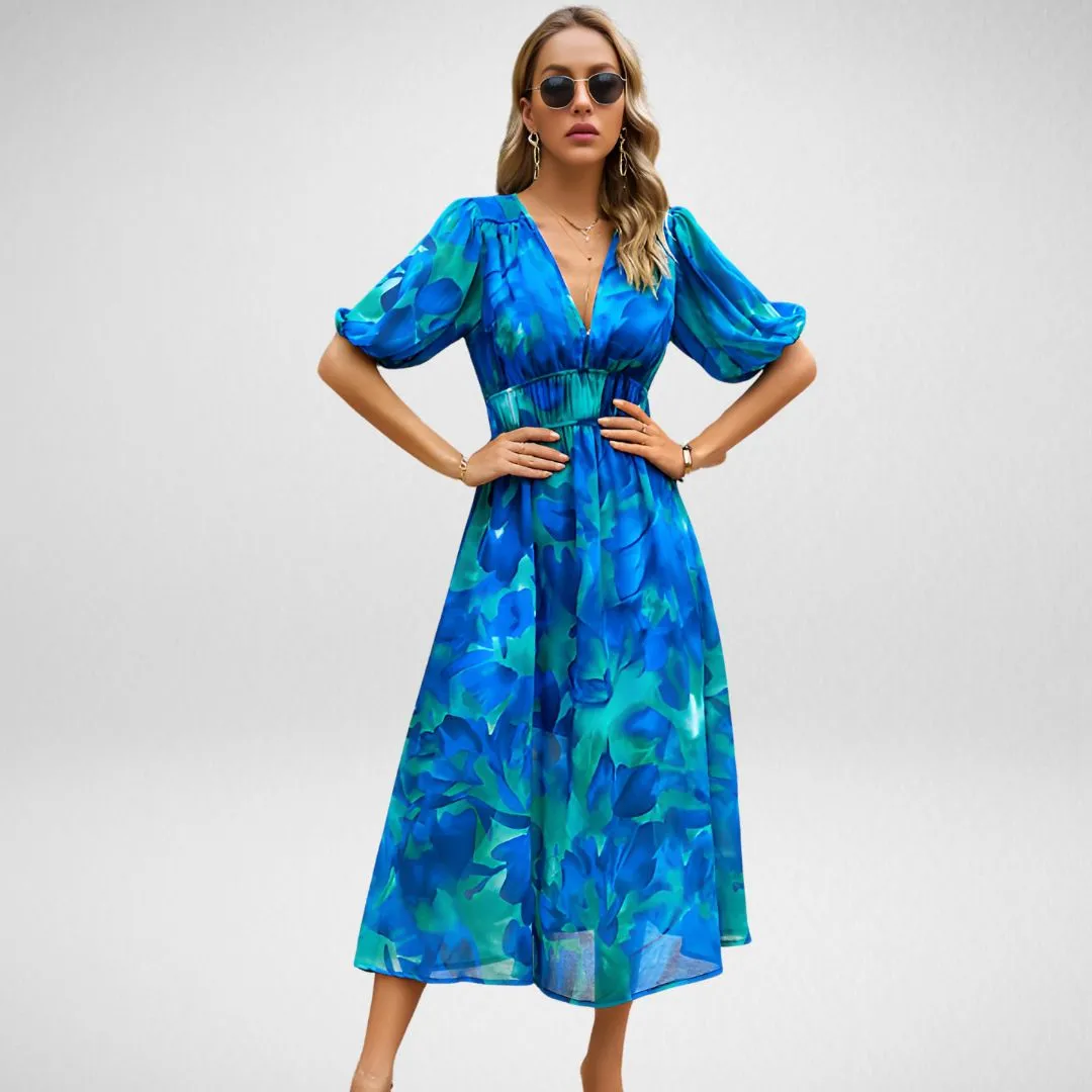 Hanna | Radiant V-Neck Elegance Dress