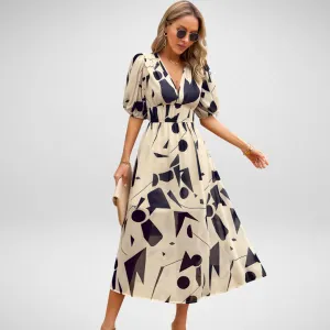 Hanna | Radiant V-Neck Elegance Dress