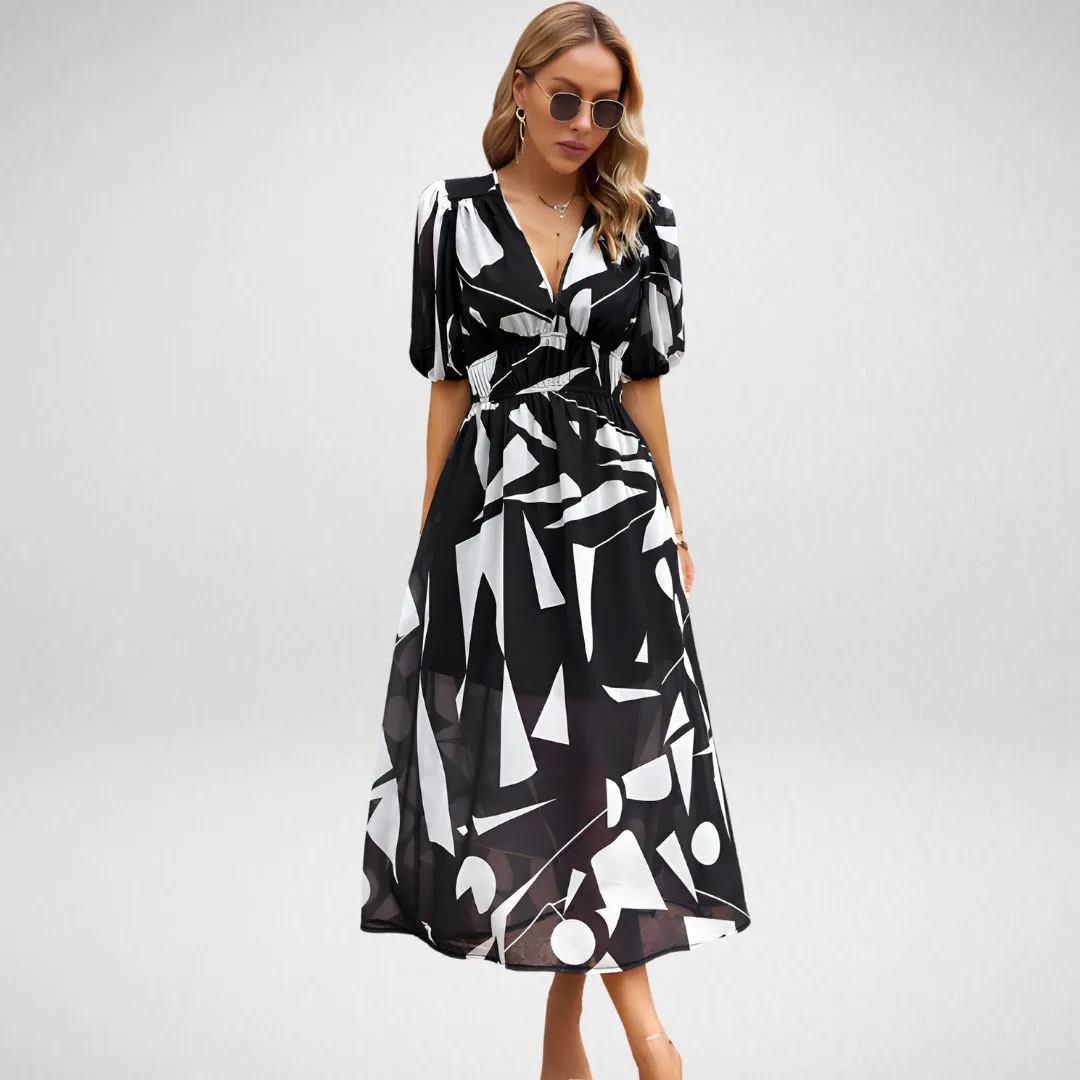 Hanna | Radiant V-Neck Elegance Dress