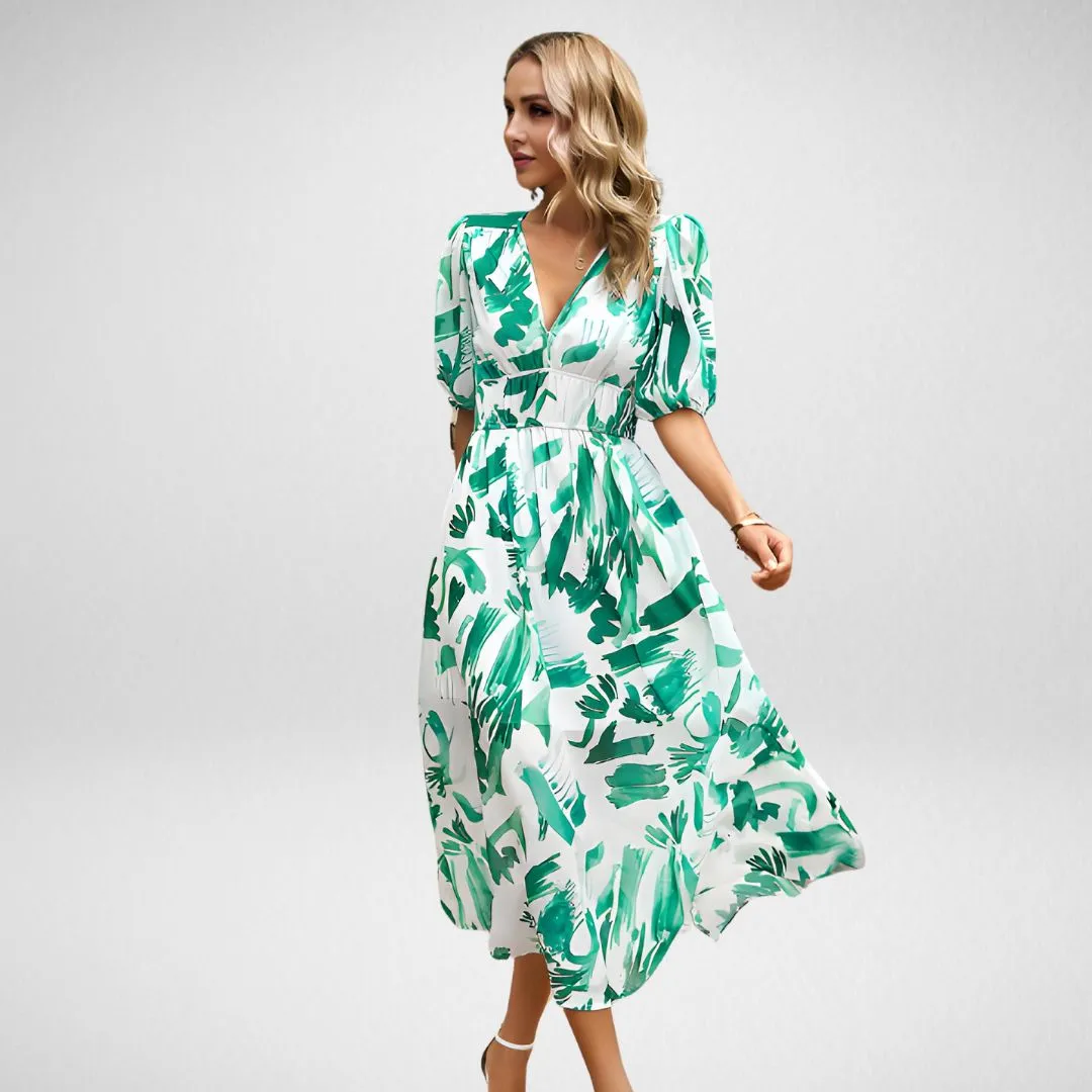 Hanna | Radiant V-Neck Elegance Dress