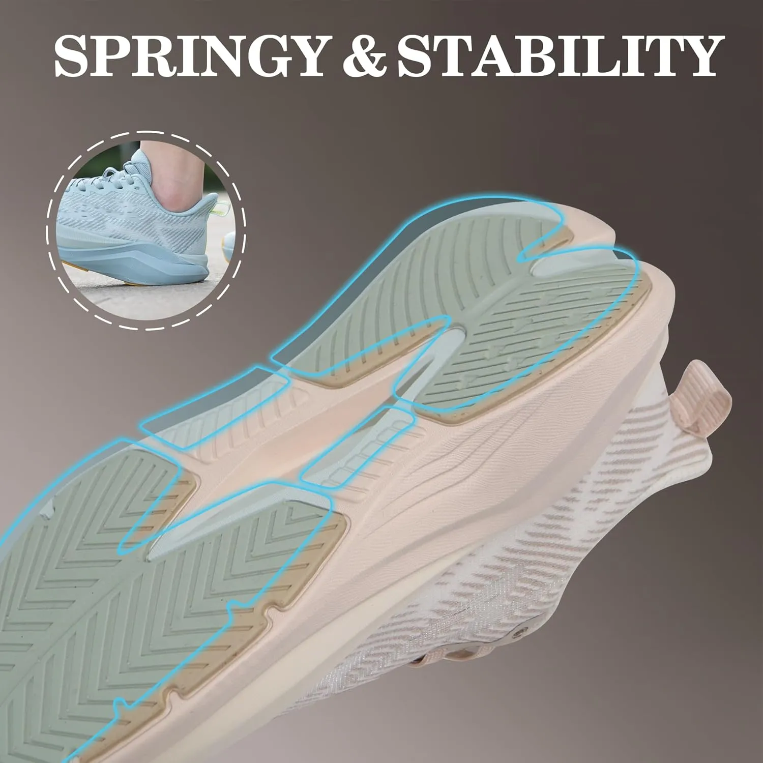 Hawkwell Men's Cloud Zero Active Nursing Shoes Cushion Breathable Tennis Walking Running Workout Shoes Non Slip Medical Work Sneakers