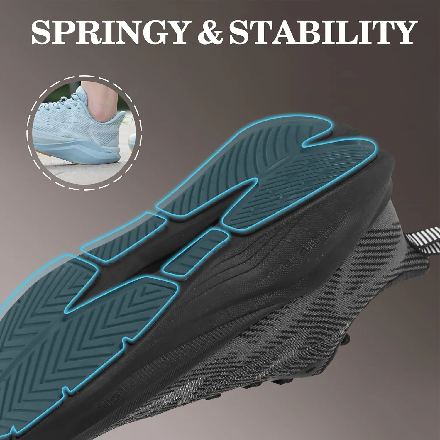 Hawkwell Men's Cloud Zero Active Nursing Shoes Cushion Breathable Tennis Walking Running Workout Shoes Non Slip Medical Work Sneakers