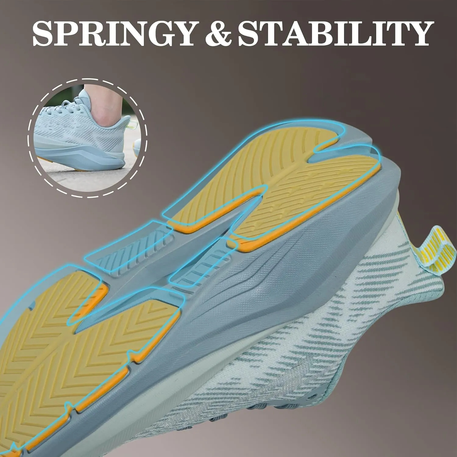 Hawkwell Men's Cloud Zero Active Nursing Shoes Cushion Breathable Tennis Walking Running Workout Shoes Non Slip Medical Work Sneakers