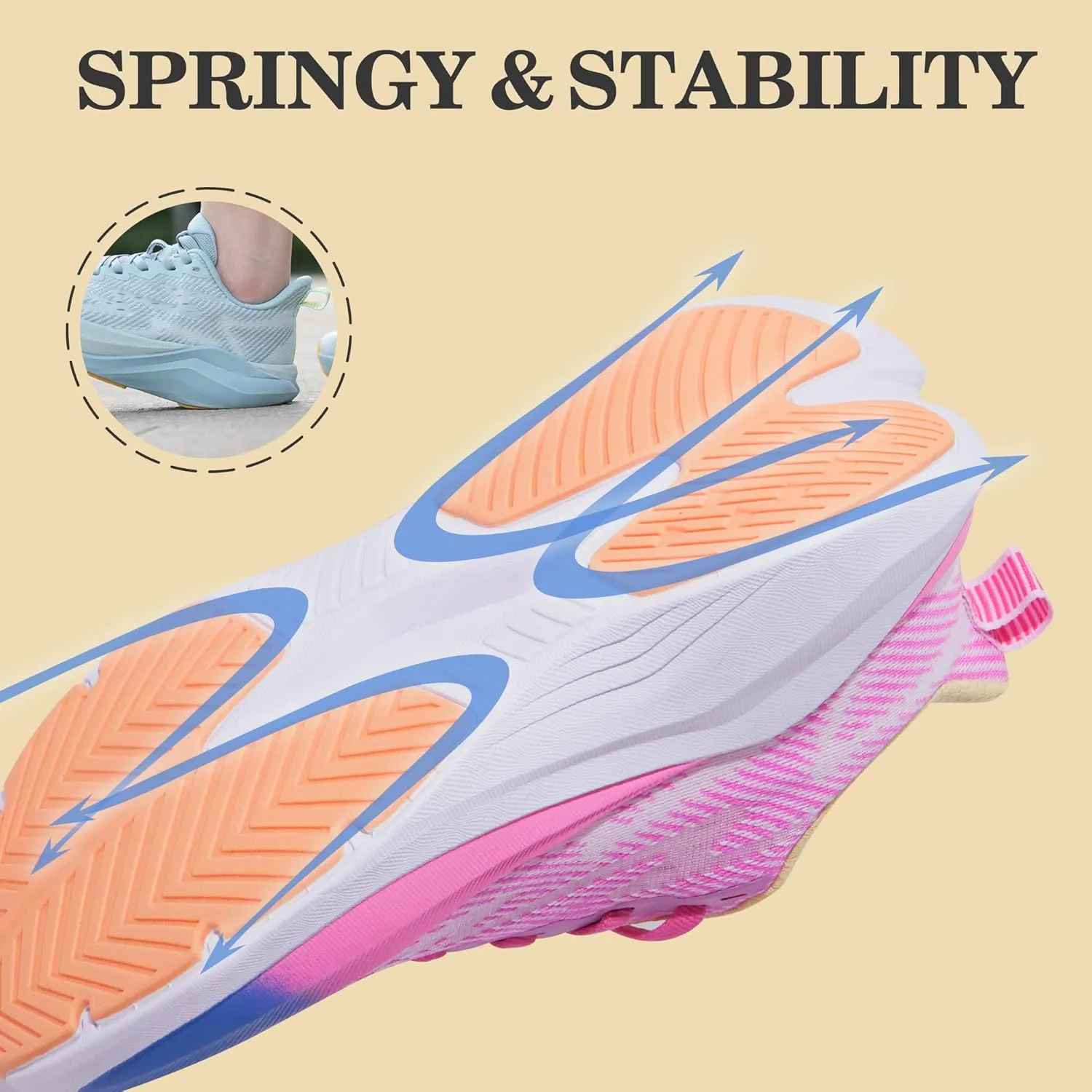 Hawkwell Women's Cloud Zero Active Nursing Shoes Cushion Breathable Tennis Walking Gym Medical Work Sneakers