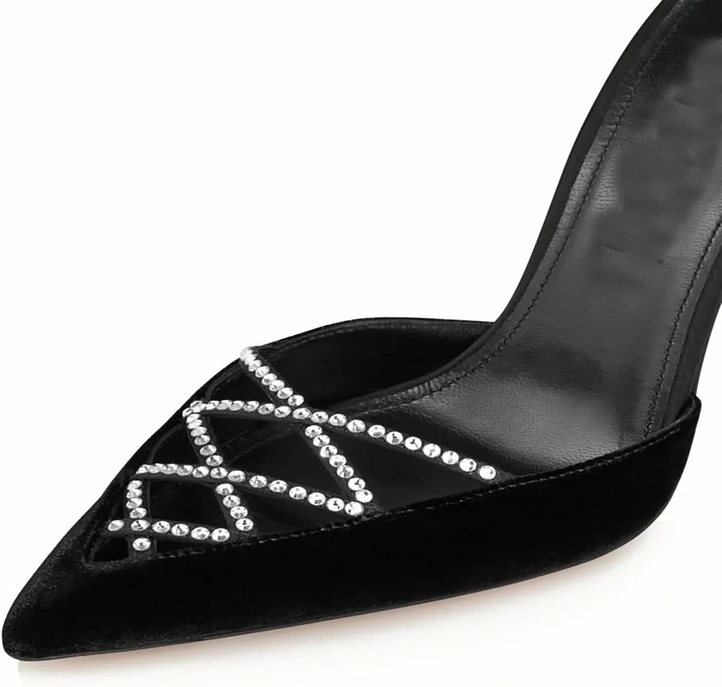 heelchic Women's Pointed Closed Toe High Heels Pumps, Slingback Kitten Ankle Strap Heels for Women, Comfortable Dress Wedding Party Sandal Shoes