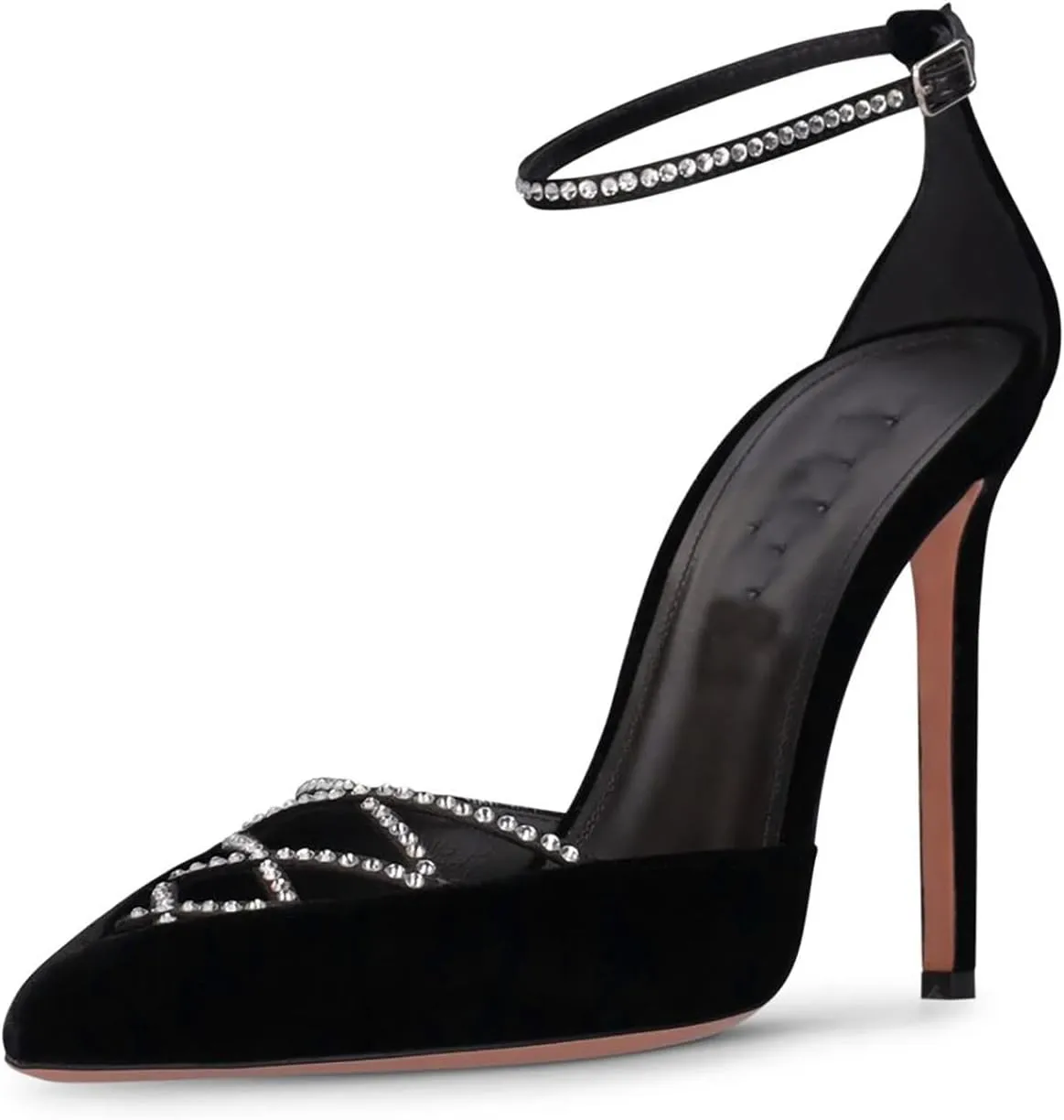 heelchic Women's Pointed Closed Toe High Heels Pumps, Slingback Kitten Ankle Strap Heels for Women, Comfortable Dress Wedding Party Sandal Shoes