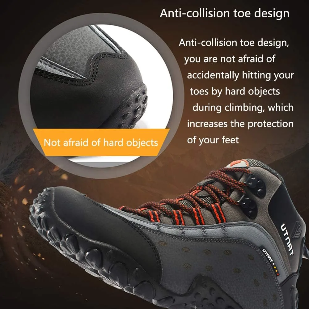 High-top Men's Outdoor Hiking Shoes, Large Size Hiking Shoes, Backpack Travel Shoes Non-Slip, Men's Hiking Boots (Black 39)