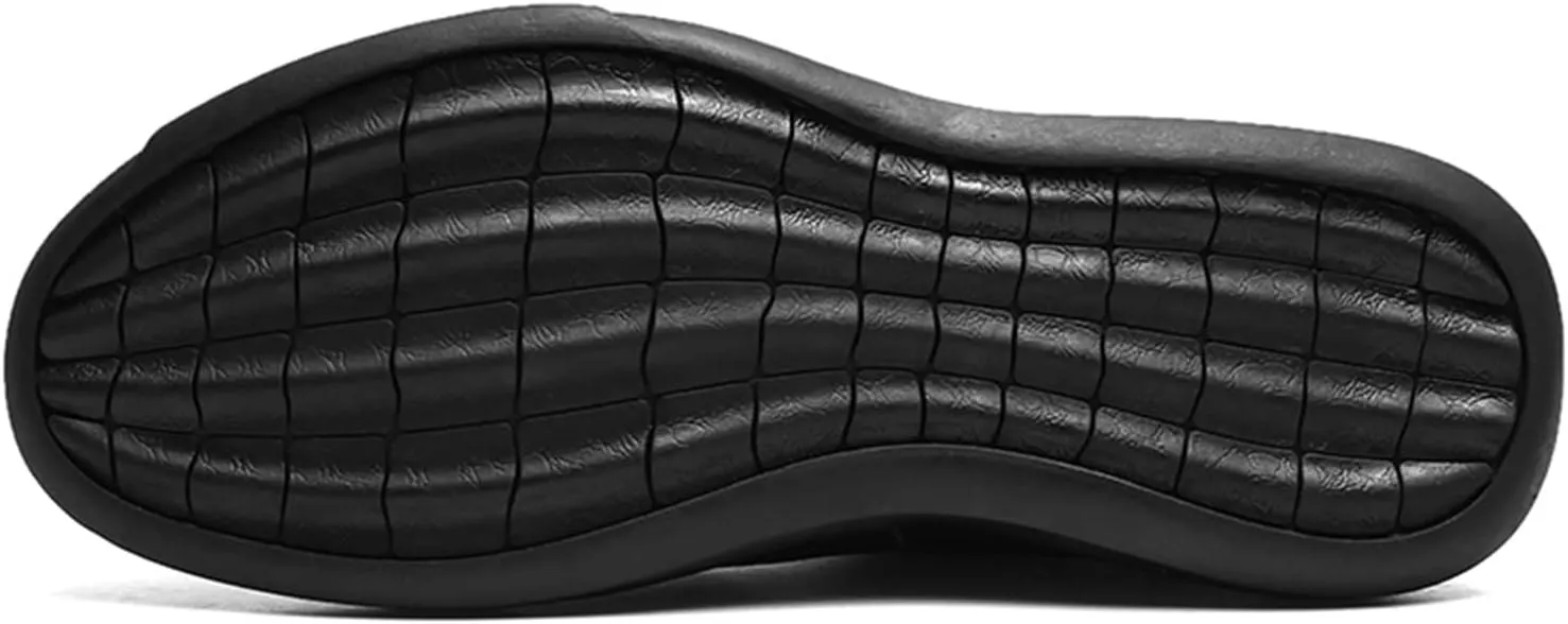 HOOENG Ankle Boots for Men Burnished Toe Elastic Bandage Cowhide Leather Non Slip Anti-Slip Wearable Waterproof Slip on Dress Formal