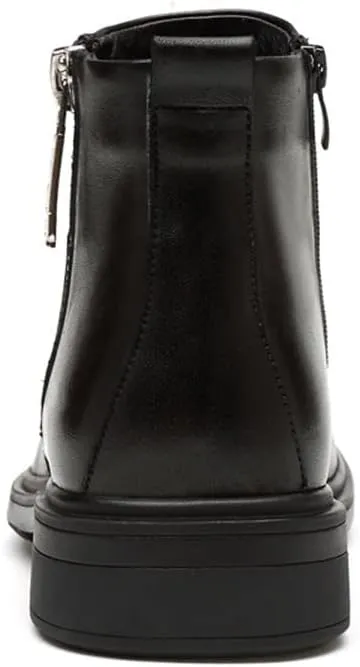 HOOENG Ankle Boots for Men Carved Brogue Win Tip Pleated Double Side Zip Cowhide Leather Slip on Wearable Non Slip Anti-Slip Waterproof Fashion Dress