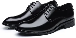 HOOENG Dress Oxford for Men Lace Up Round Toe Derby Shoes Vegan Leather Block Heel Low Top Slip Resistant Prom (Color : Black, Size : 12)