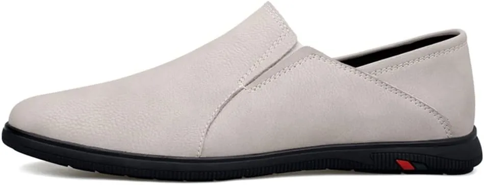 HOOENG Dress Oxford for Men Slip On Vegan Leather Solid Color Low Top Non Slip Resistant Block Heel Outdoor