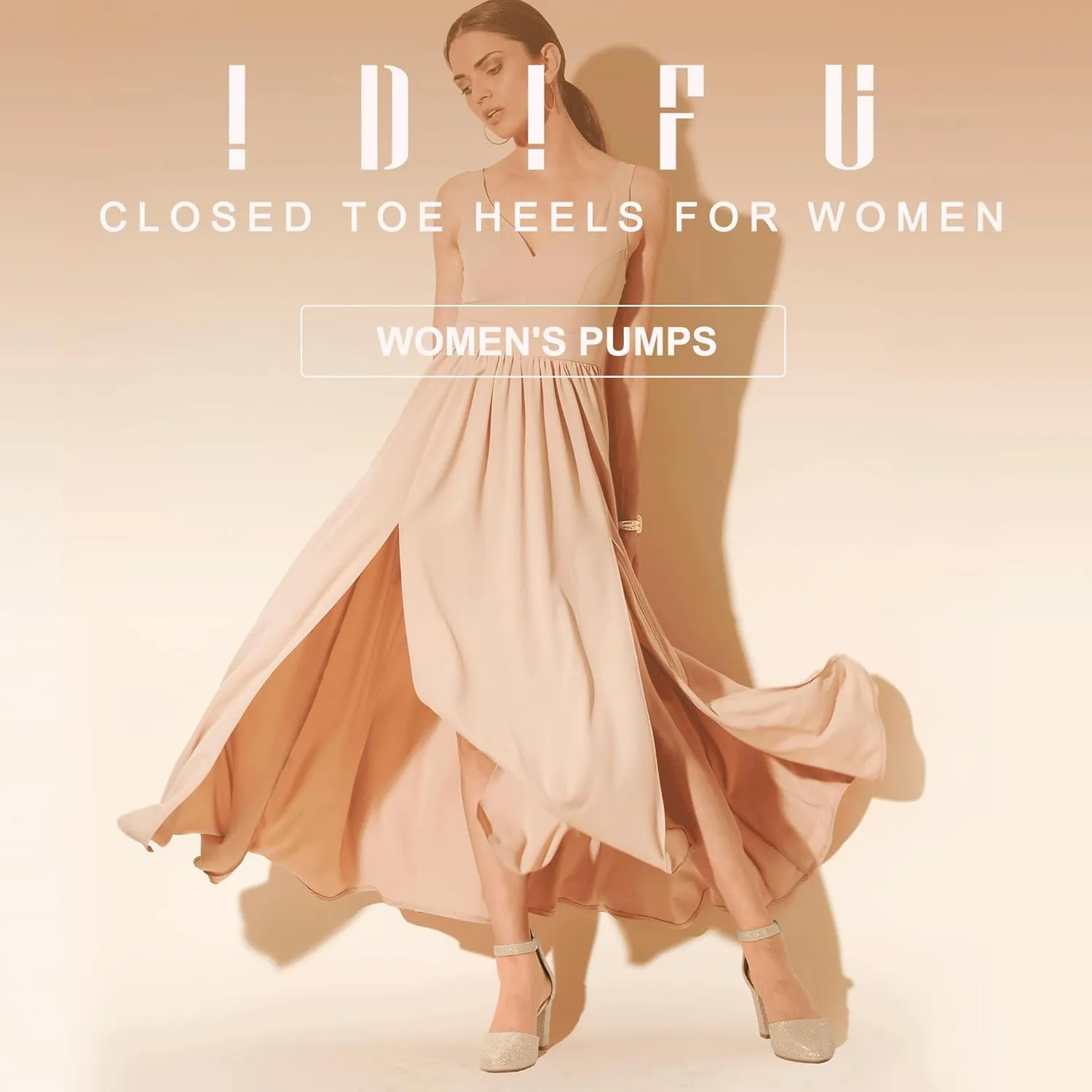 IDIFU IN3 Chunky Block Heels - Women's Pumps for Dress, Wedding, Bridal, Homecoming, Prom & Work - Comfortable Ankle Strap, Round Toe, Thick Heels