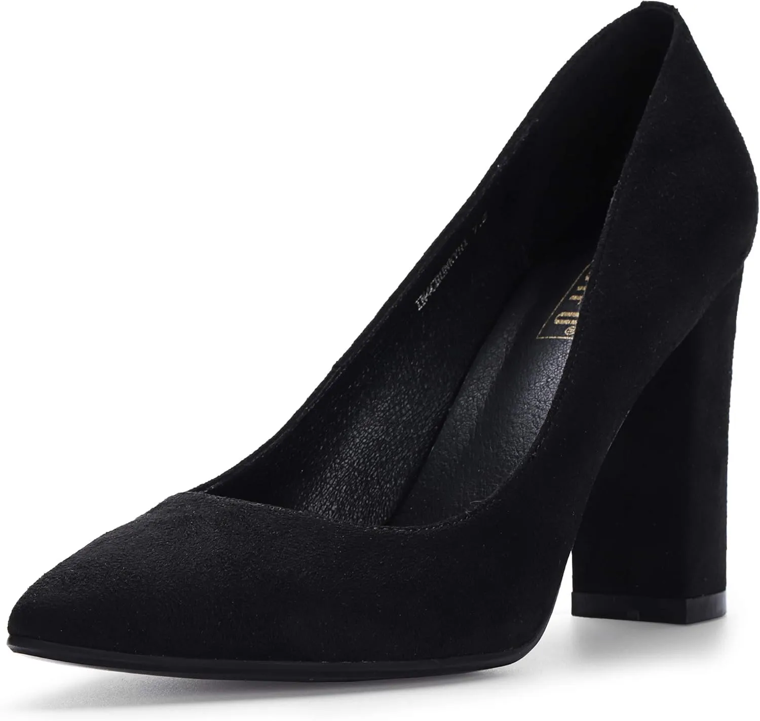 IDIFU Women's IN4 Chunky-HI Block High Heels Closed Pointed Toe Pumps Dress Office Shoes for Women
