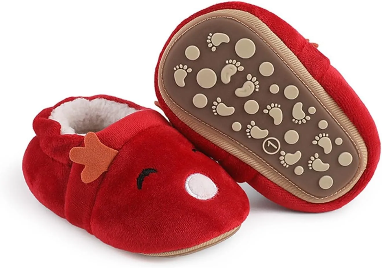Infant Christmas Booties Soft Baby Santa Winter Warm Slippers Snow Boots Shoes Christmas Tree Prints House Slipper
