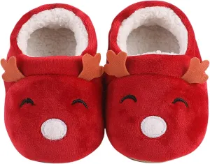 Infant Christmas Booties Soft Baby Santa Winter Warm Slippers Snow Boots Shoes Christmas Tree Prints House Slipper