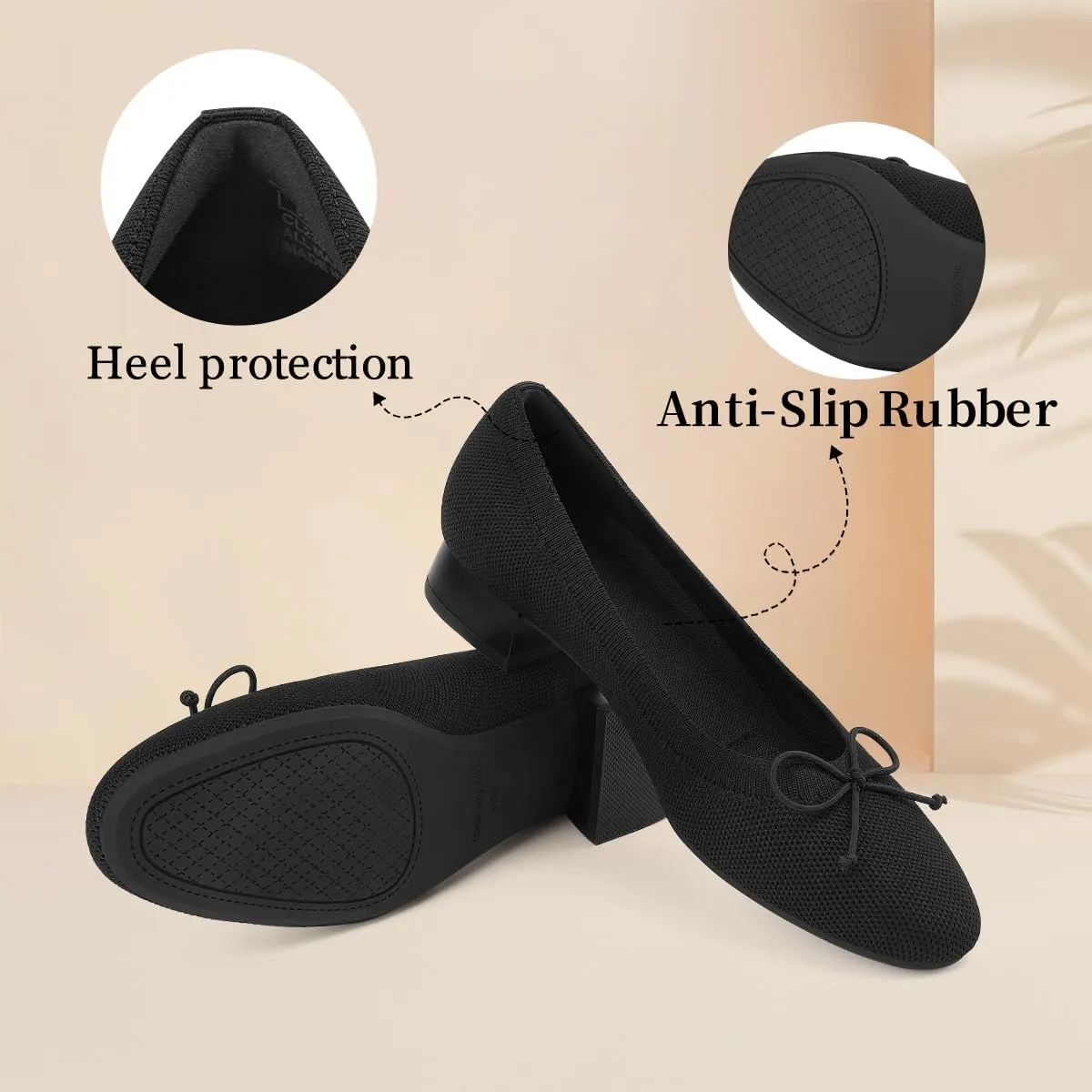JENN ARDOR Womens Low Block Chunky Pumps Ladies Dress Heels Closed Round Toe Casual Shoes Wedding Bridal Party Office Shoes 1.0 Inch
