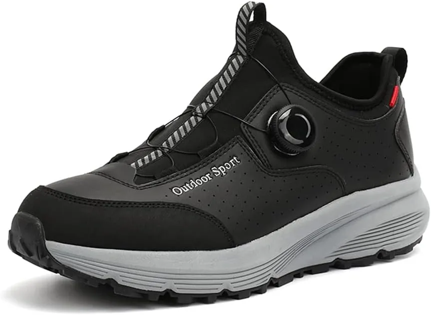 JITUUE Men's Waterproof Hiking Shoes Leather Low-Top Hiking Shoes for Outdoor Trailing Trekking Camping Walking Sneakers