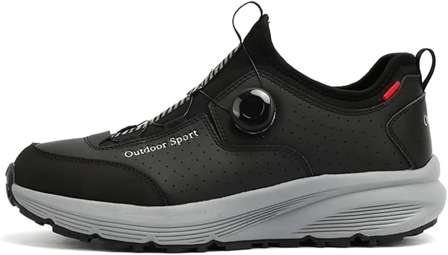 JITUUE Men's Waterproof Hiking Shoes Leather Low-Top Hiking Shoes for Outdoor Trailing Trekking Camping Walking Sneakers