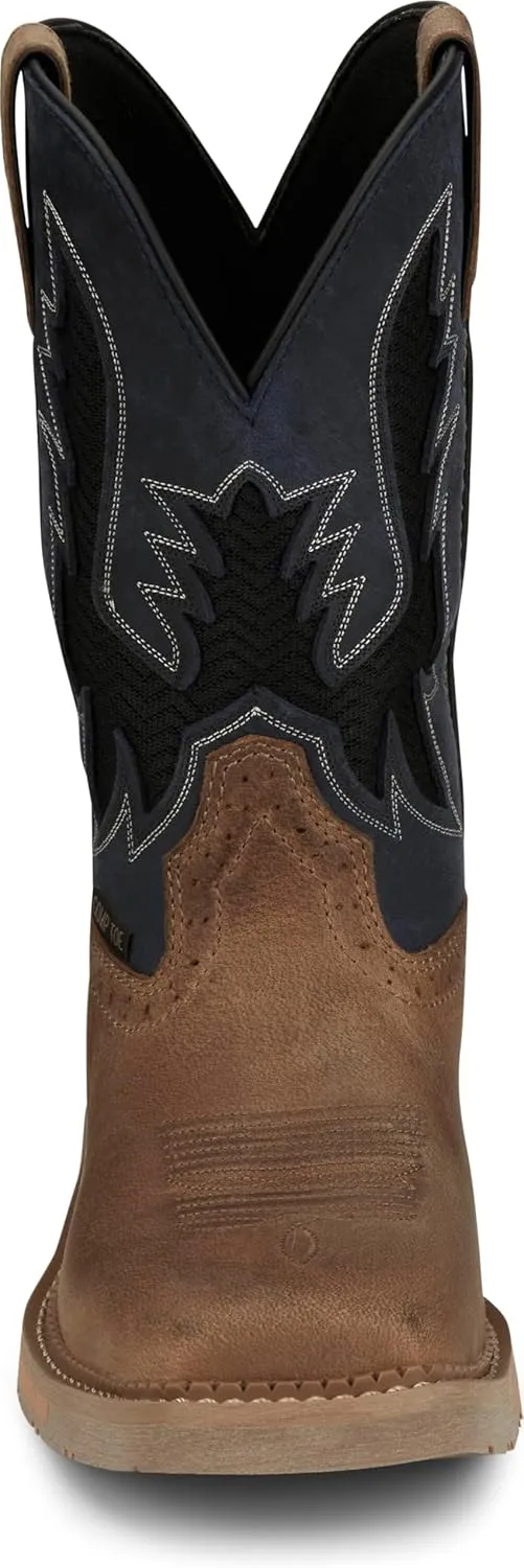 Justin Work Bolt 11" Composite Toe Men's Industrial-and-Construction-Boots, EH Rated, Oil & Slip Resistant, ASTM F2413, Cement Construction