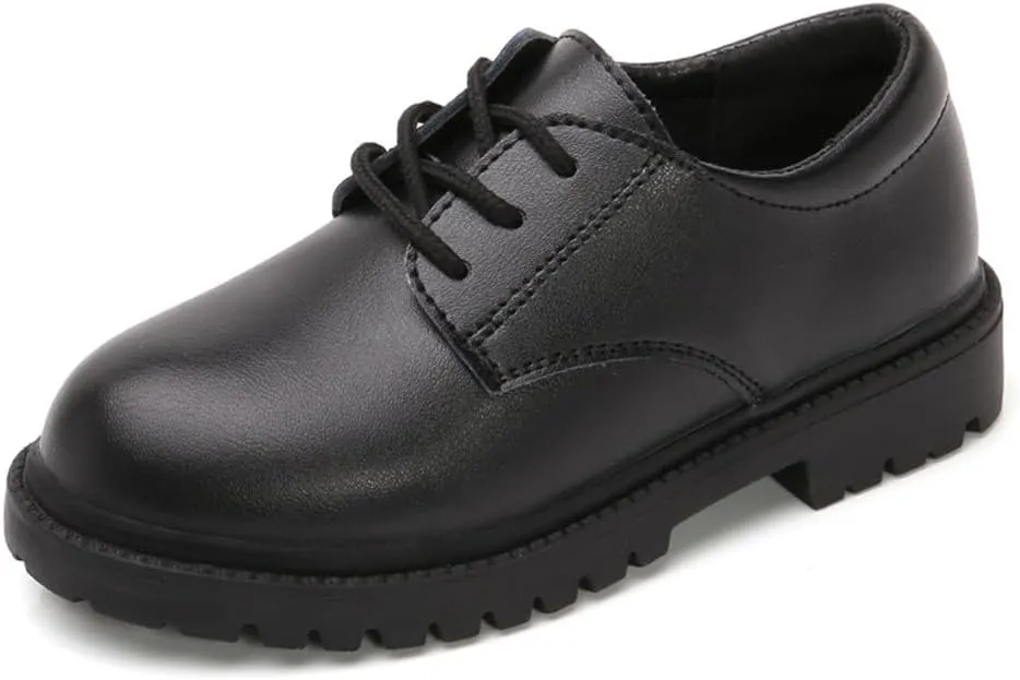 Kids Boys' Classic Lace-Up Oxford School Uniform Dress Shoes for Church Wedding Party Performance (Black 206, Little Kid, 12.5, Numeric, US Footwear Size System, Medium)