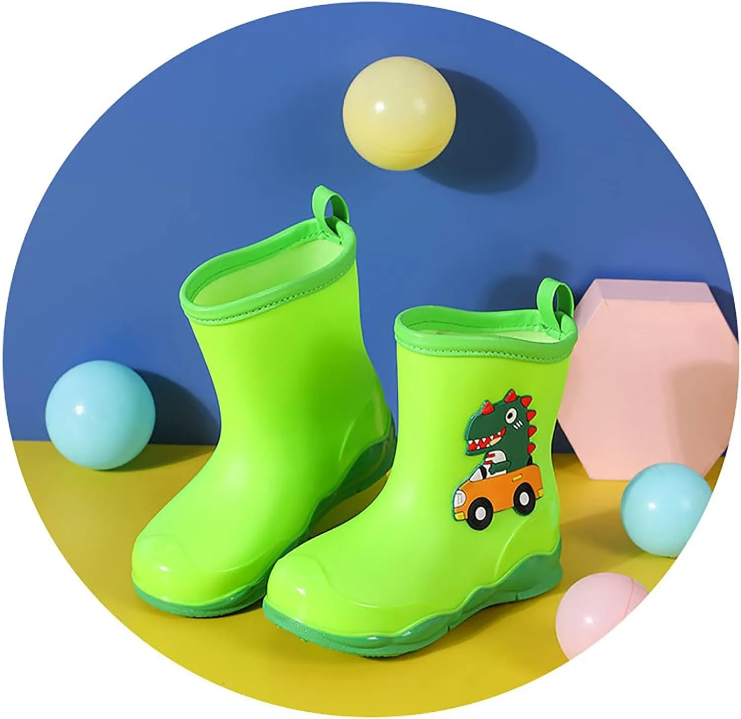 Kids Cartoon Dinosaur Printed Rain Shoes Shoes Outdoor Slip Boots Non Slip Rain Children's Shoes Kids Ankle Boots