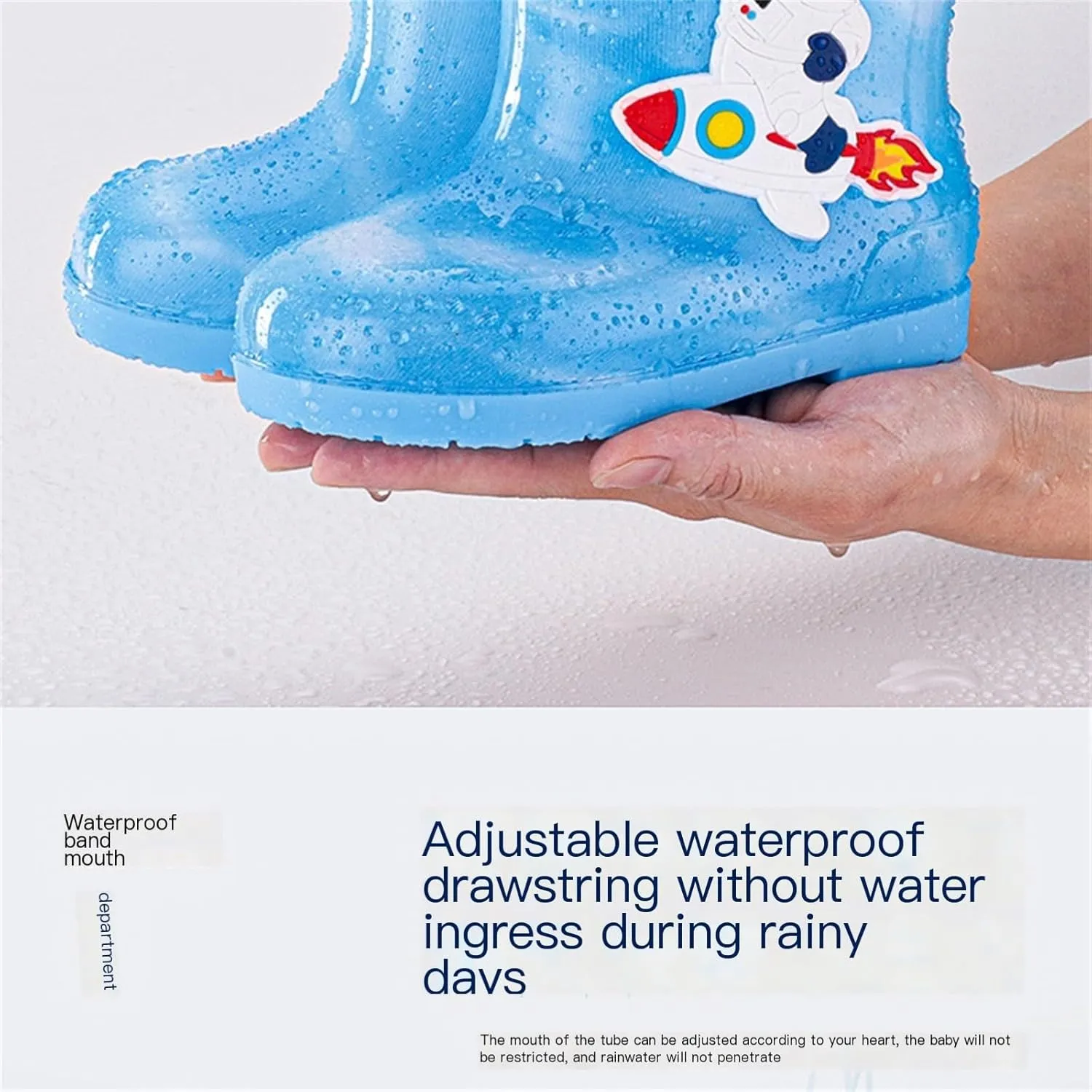 Kids Rain Boots for Boys Girls Toddler Cartoon Soft Rubber Water Proof Non Slip Rain Shoes Outdoor Play Mud Shoes