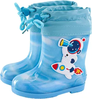 Kids Rain Boots for Boys Girls Toddler Cartoon Soft Rubber Water Proof Non Slip Rain Shoes Outdoor Play Mud Shoes