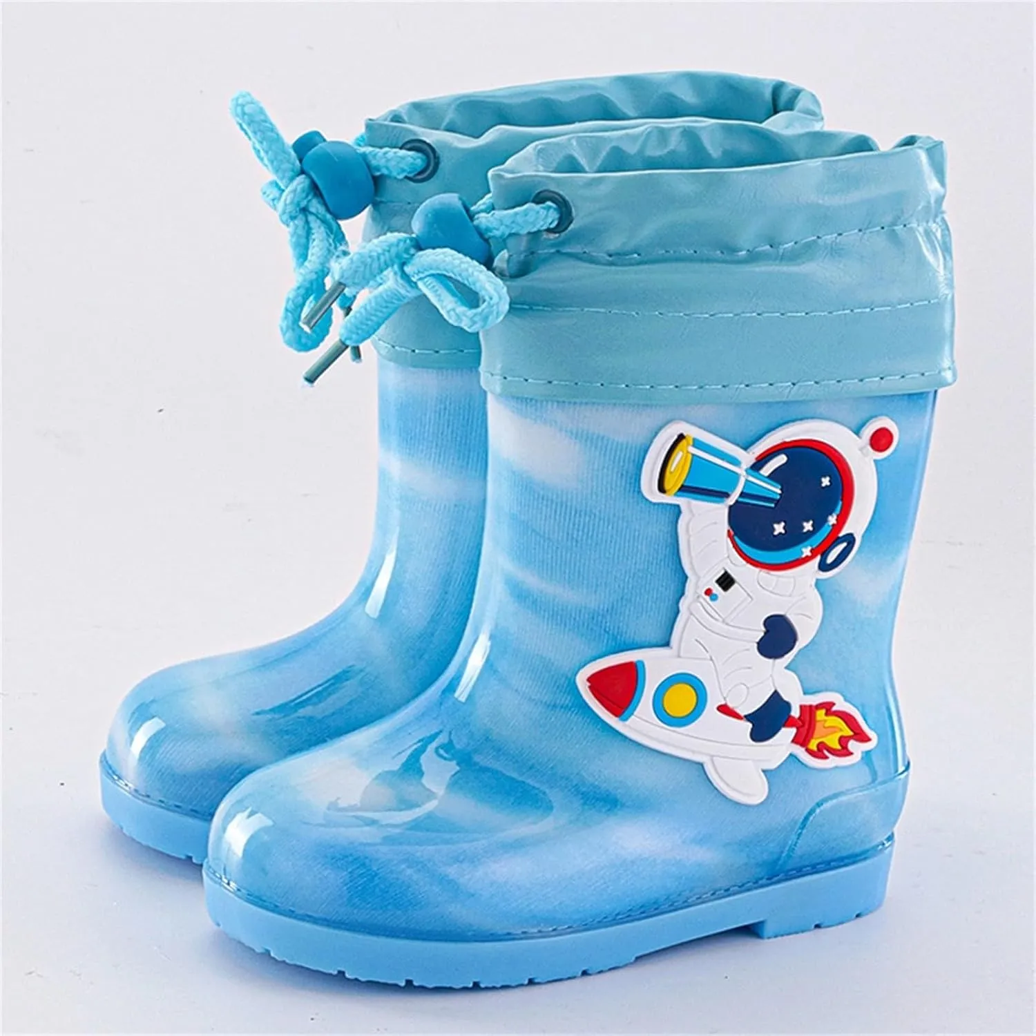 Kids Rain Boots for Boys Girls Toddler Cartoon Soft Rubber Water Proof Non Slip Rain Shoes Outdoor Play Mud Shoes