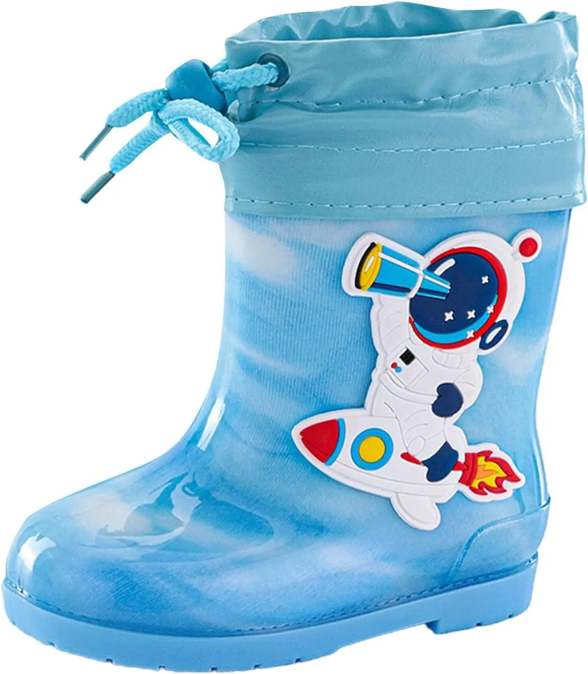 Kids Rain Boots for Boys Girls Toddler Cartoon Soft Rubber Water Proof Non Slip Rain Shoes Outdoor Play Mud Shoes