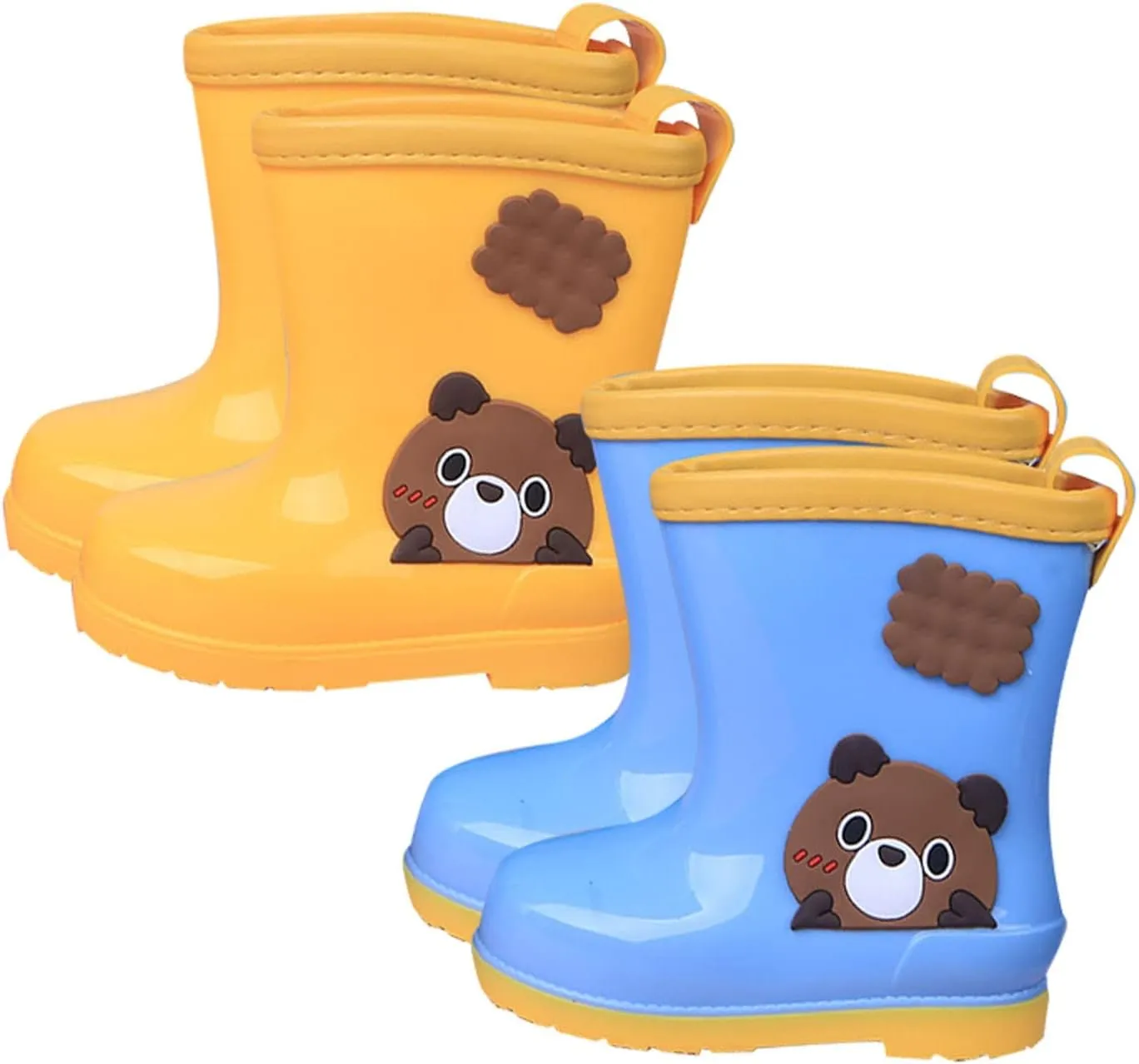 Kids Rain Boots Rubber Waterproof Toddler Rain Boots Cute Bear Cartoon Boys Girls Mud Boots Water Shoes Lightwight