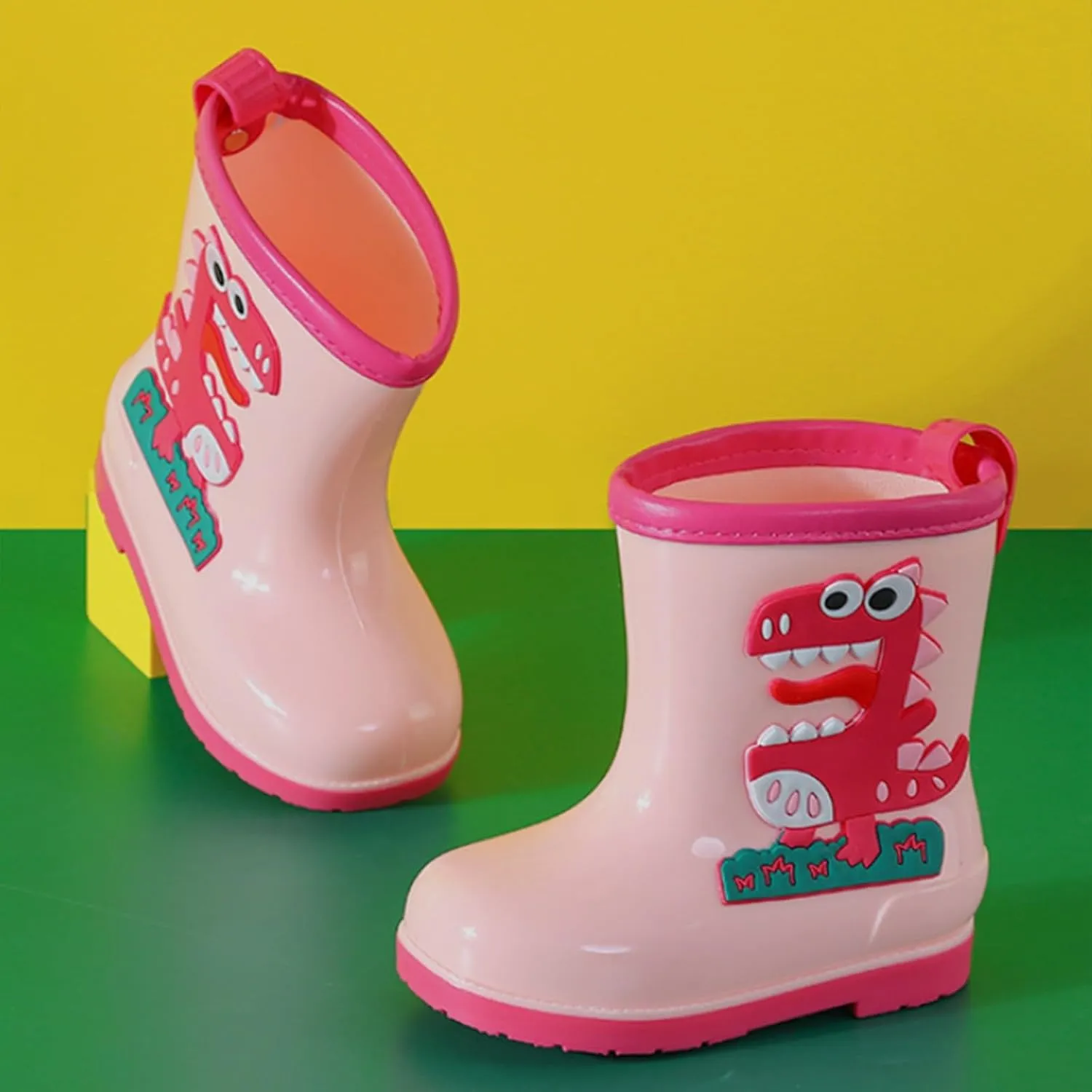 Kids Rain Boots Toddler Cute Animal Dinosaur Printed Waterproo?? Rubber Non-Slip Rainboots Shoes Rainboots Toddler
