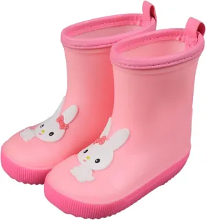 Kids Rain Boots, Toddler Rain Boots Waterproof Rubber Kids Rain Boots for Girls Boys with Fun Patterns Water Shoes