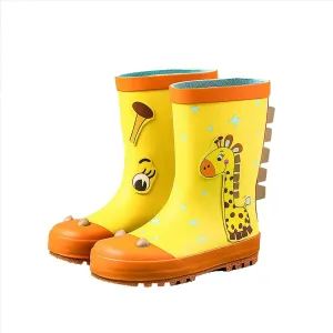 Kids Short Rain Boot for Boys Girls Children Cute Cartoon Non-Slip Lightweight Insulated Mud Boots Water Shoes