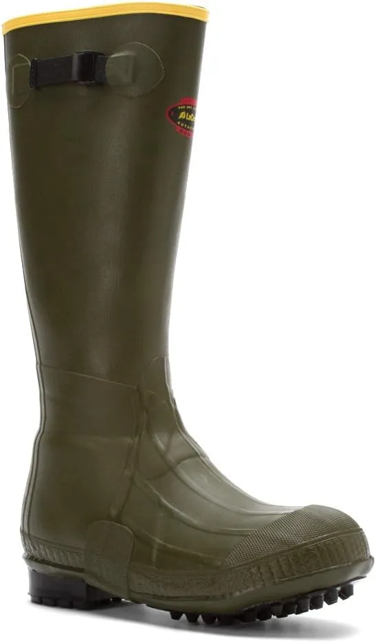 LaCrosse Burly 18?? Waterproof Work Boots for Men - 100% Waterproof Rubber, with Insulating Wool Felt Midsole and High-Traction Air-Grip Outsole